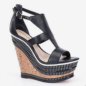 Gianni Bini Soriah Embroidered Wedge Sandals